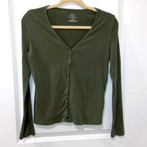 Banana Republic, XS, Green Button-Up Top